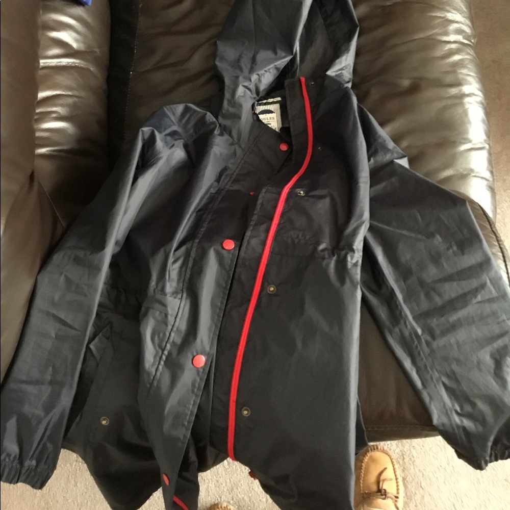 Dark blue rain coat